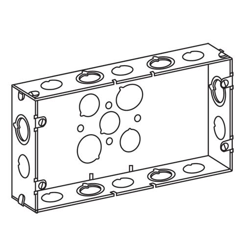 3G5075S Multi-Gang Switch Box, Steel, 65 cu-in Capacity, 3 Gangs, 19 Knockouts