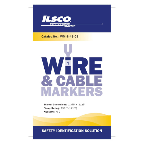 WM-B-45-09 Type WM-B Wire Marker Book, 1-3/8 in L x 0.213 in W, Black/White, Vinyl Cloth