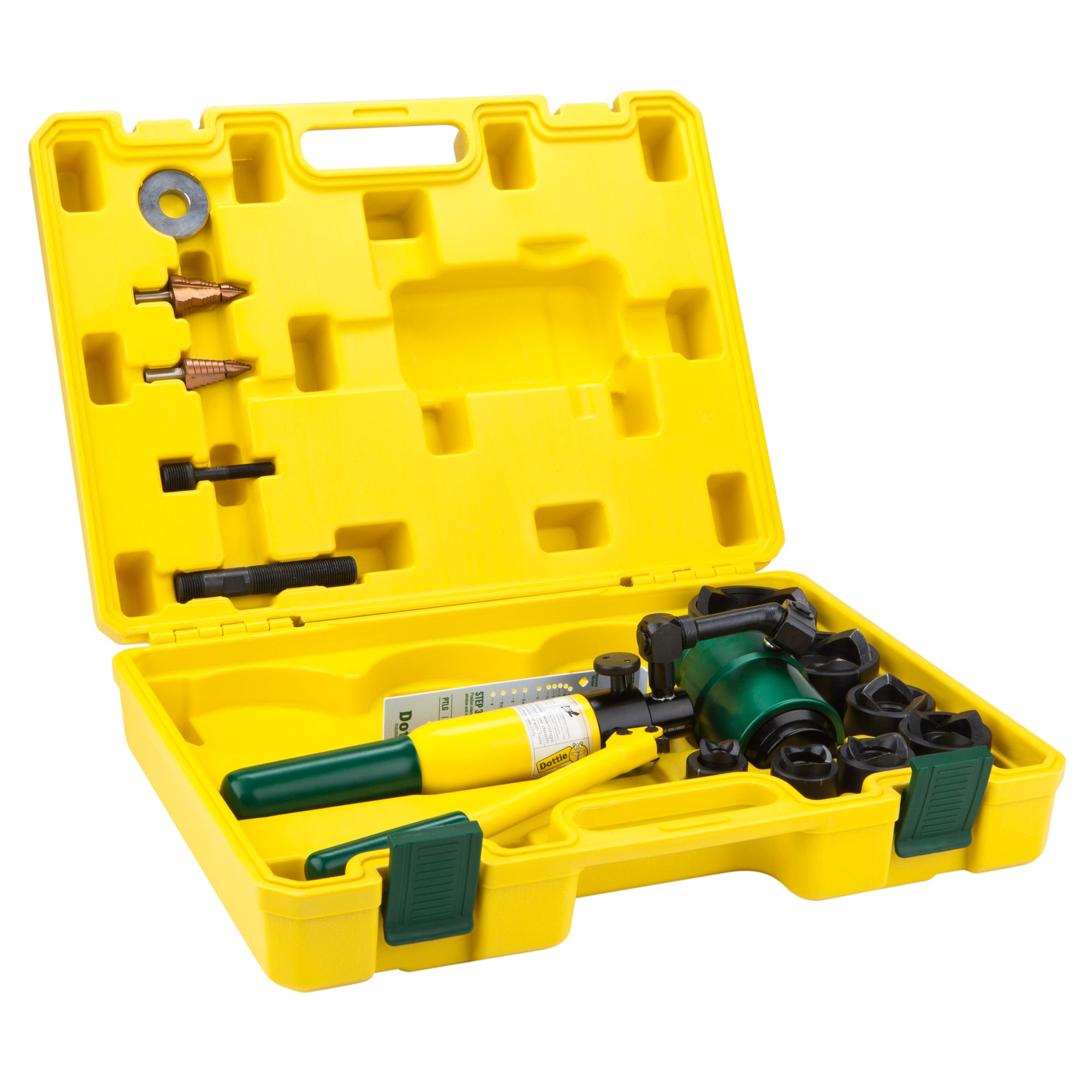 HPTK1 13-Piece Hydraulic Punch Kit, 1/2 to 2-1/2 in Punch Capacity, Aluminum Housing