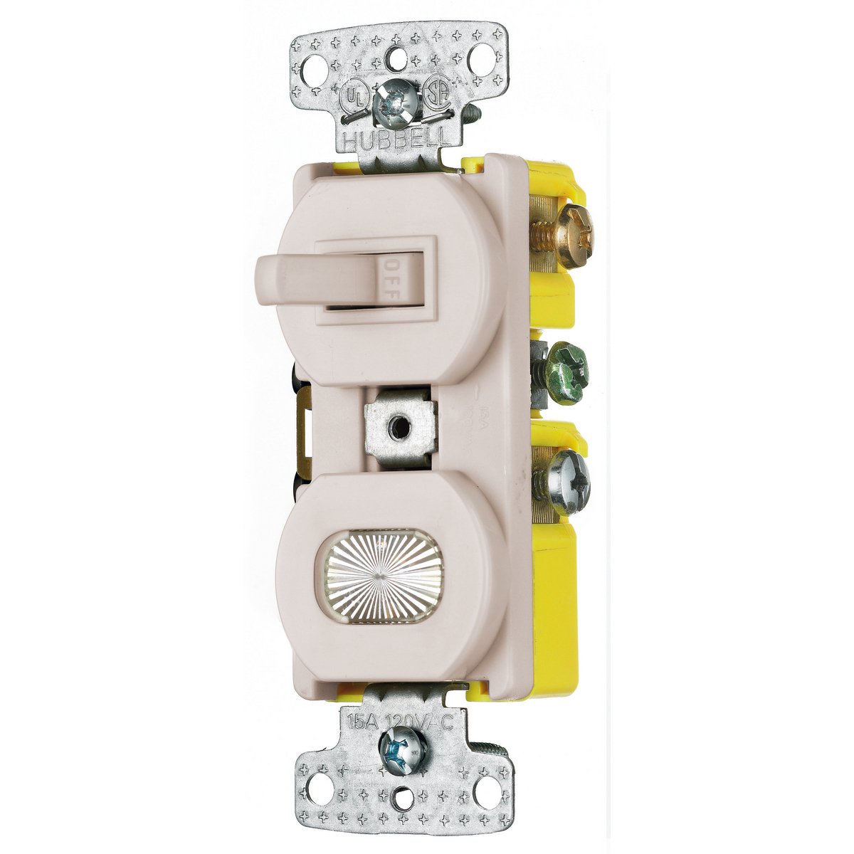RC109LA Self-Grounding Standard Combination Toggle Switch, 120 VAC, 15 A, 1875 W