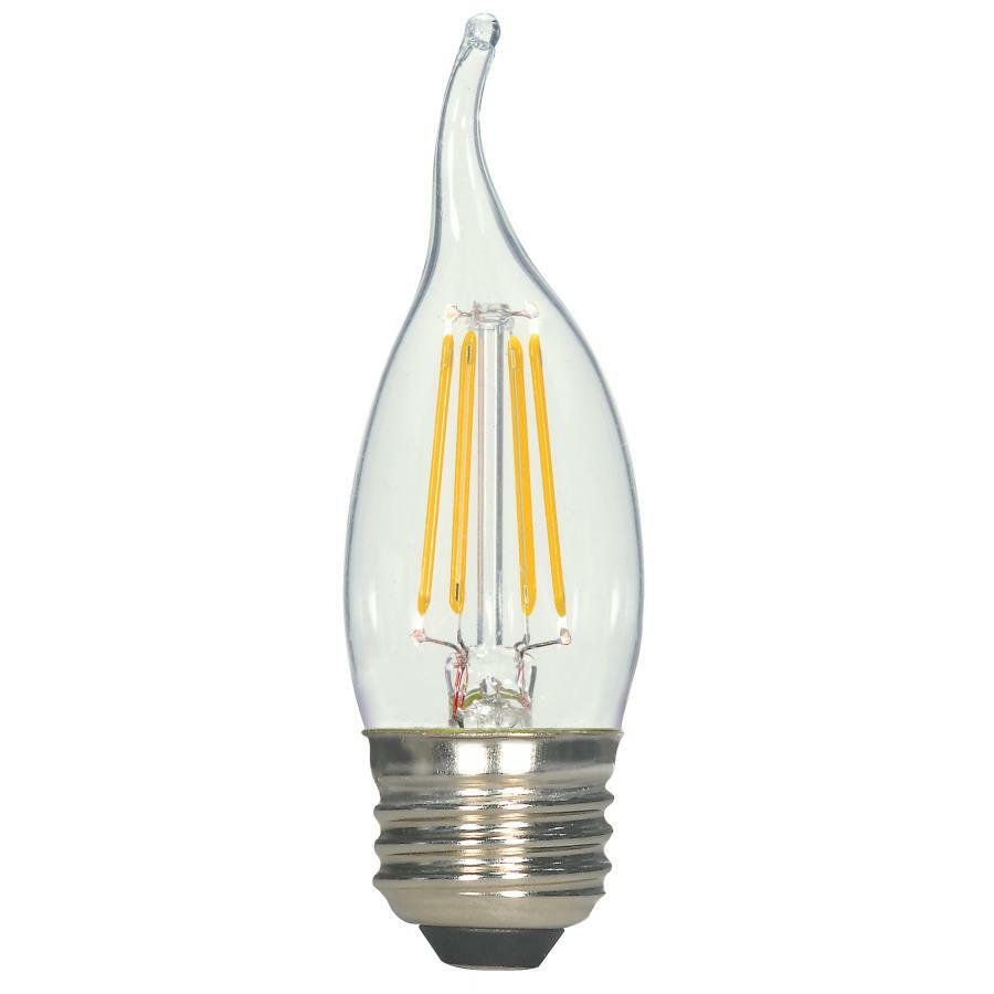 S9965 Dimmable LED Lamp, 6 W, 60 W Incandescent Equivalent, E26 Lamp, CA11 Flame Tip Shape, 500 Lumens
