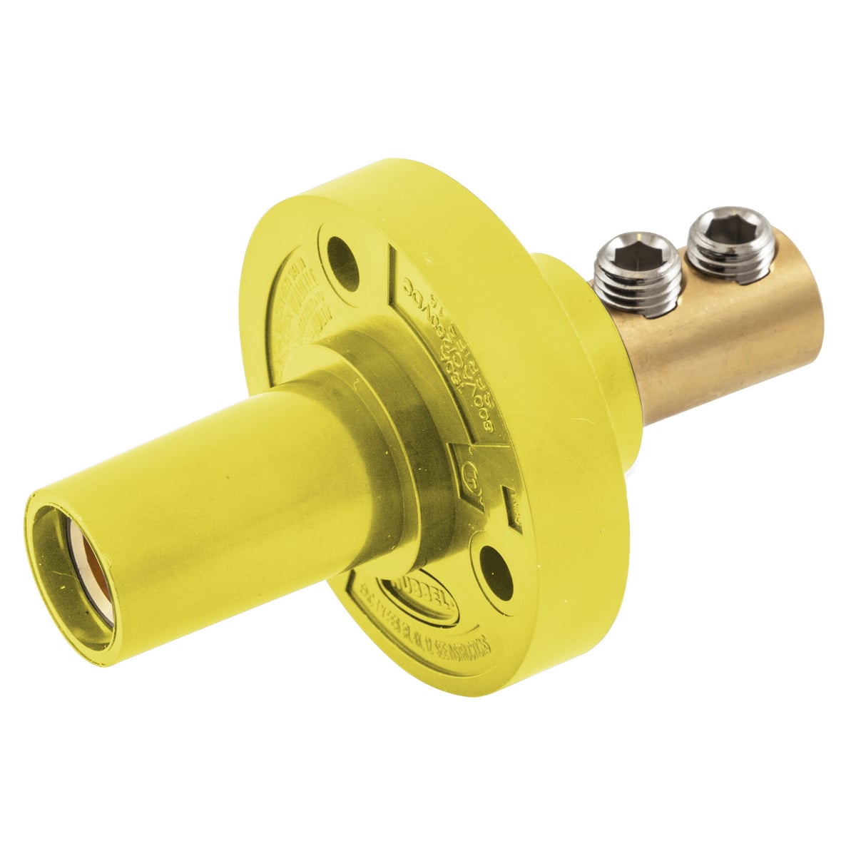 HBL15FRY 15 Series Extra Heavy Duty Female Single Pole Receptacle, 600 VAC/250 VDC, 150 A, 8 to 2 AWG Wire, Double Set Screw Connection