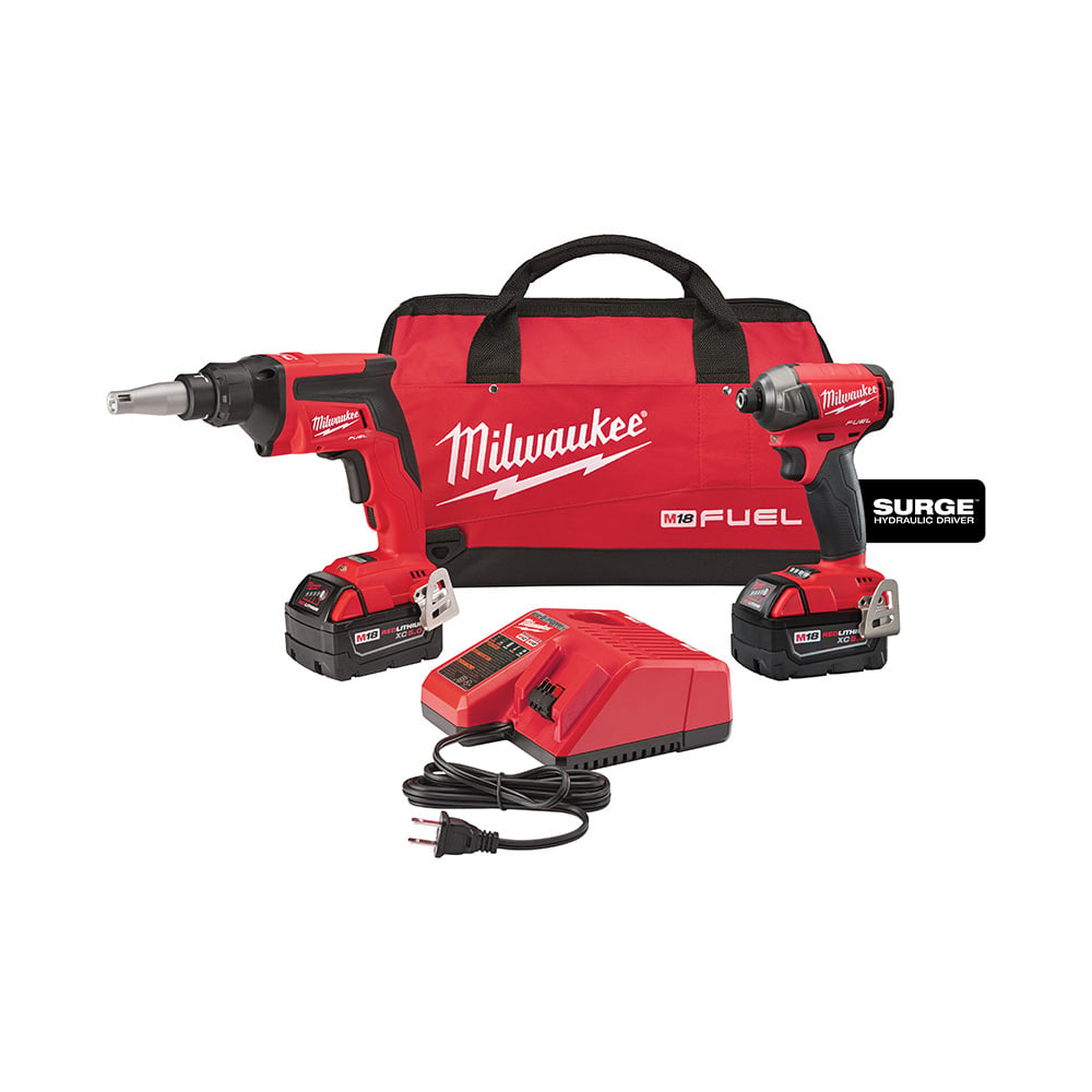 2896-22 2-Tool Cordless Combination Kit, Tools: Drywall Screwgun/Hex Hydraulic Driver, 18 V AC, 5 Ah Lithium-Ion Li-Ion Battery, 9 in L, Keyless, Cordless