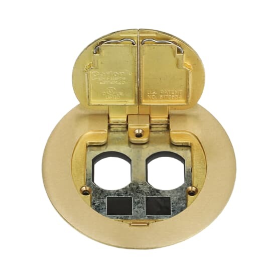 E97BR2D Carlon 2-Door Floor Box Cover, Brass