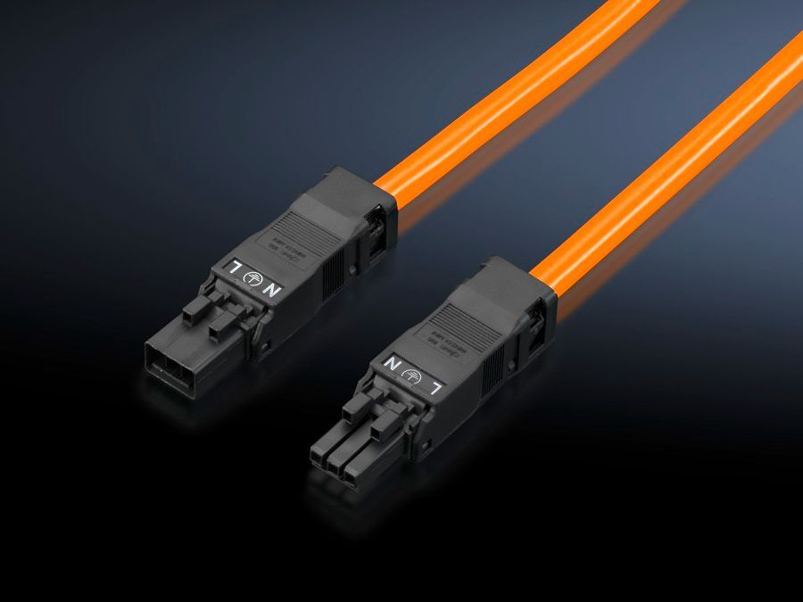 2500430 Through Wiring Connection Cable, For Use With LED System Light, 100 to 240 V AC, 1-Phase, 50/60 Hz, 3-Pole, Orange