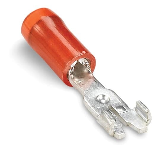 RA18D Sta-Kon Insulated Wristlock Disconnect, 22 to 18 AWG Conductor, Brass/Copper, Red