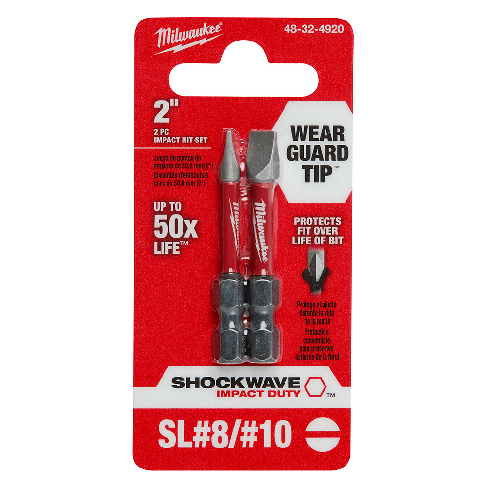 48-32-4920 Power Bit, #8, #10 Slotted Point, 2 in OAL