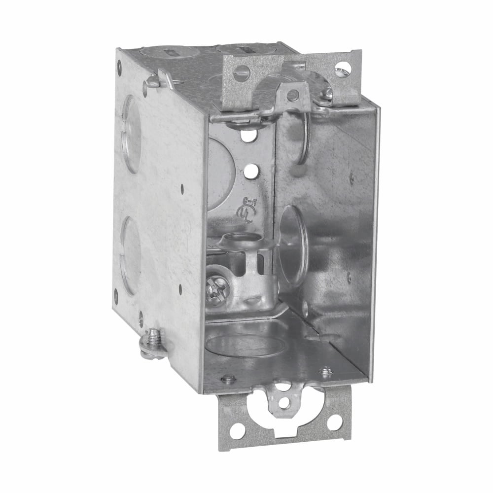 TP244 Thepitt Deep Gangable Welded Switch Box, Steel, 18 cu-in Capacity, 1 Gang, 2 Knockouts, 2 in W x 3-1/2 in D x 3 in H