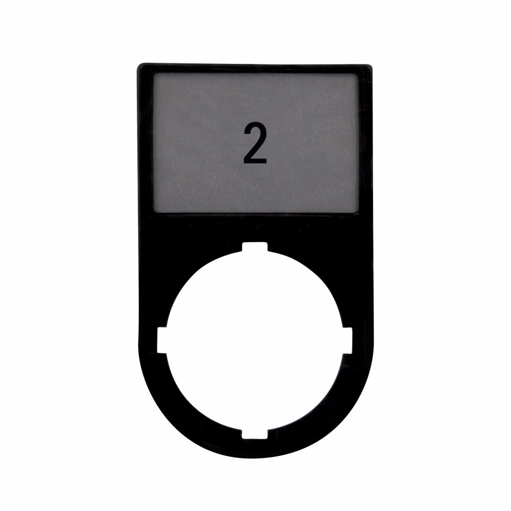 M22S-ST-X53 RMQ-Titan M22 Legend Plate With Insert, 50 mm H x 30 mm W, Round Plate, Black Field