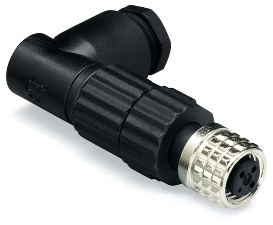 756-9115/030-000 Right Angle Fitted Pluggable Connector, M8 End Connection