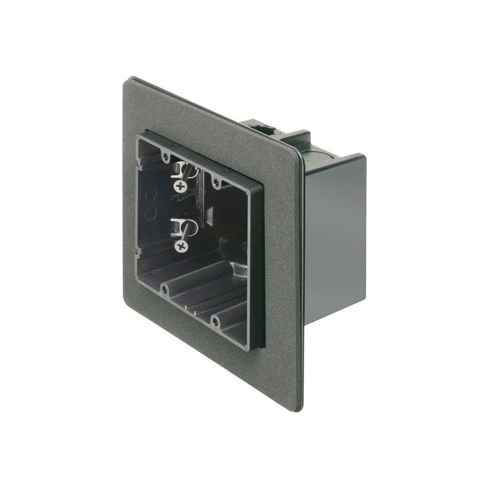 F102F One-Box Versatile Vapor Box With (2) Captive Screws, Plastic, 42 cu-in Capacity, 2 Gangs, 2 Outlets, 5.99 in L x 6.313 in W x 3.51 in H
