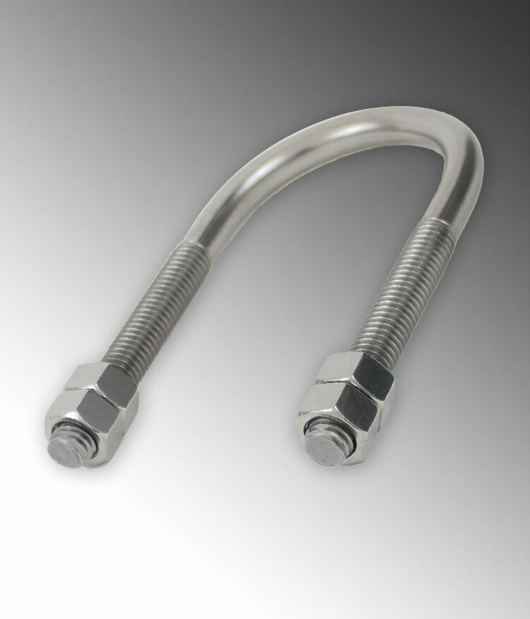 S62000UB00 Standard U-Bolt, 2 in Trade, 3/8 in, 316L Stainless Steel