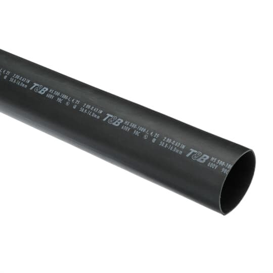 HS500-1000-4 Shrink-Kon Heat Shrink Tubing With Thermoplastic Adhesive Liner, 2 in ID Expanded, 0.63 in ID Recovered, 0.16 in THK Wall Recovered, 48 in L, Polyolefin, Black