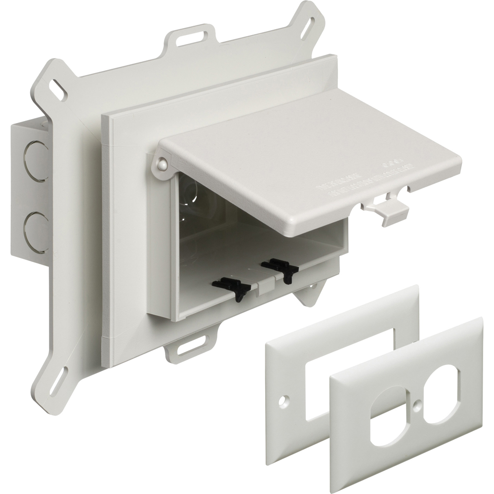 DBHS1W InBox DB Series 1-Piece Low Profile Electrical Box, Plastic, 22 cu-in Capacity, 1 Gangs, 1 Outlets, 7.012 in L x 9.058 in W x 5.16 in H