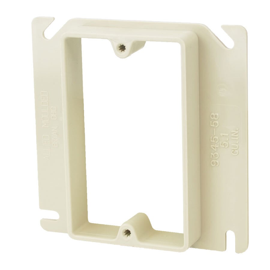 9345-58 FiberglassBOX Premier Series 1-Gang Plaster Ring, 4 in W x 3/4 in D, PVC/Thermoplastic