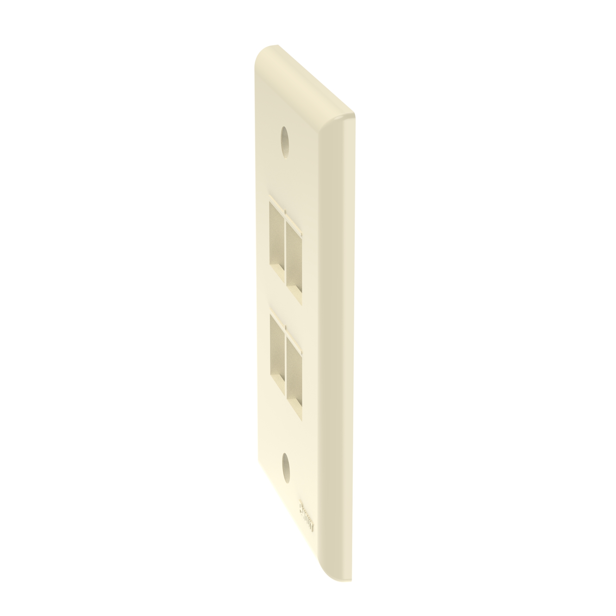 NK4FNEI NetKey Flat Vertical Faceplate, 1 Gangs, 4 Ports, Keystone Module, Fastened Mount, ABS