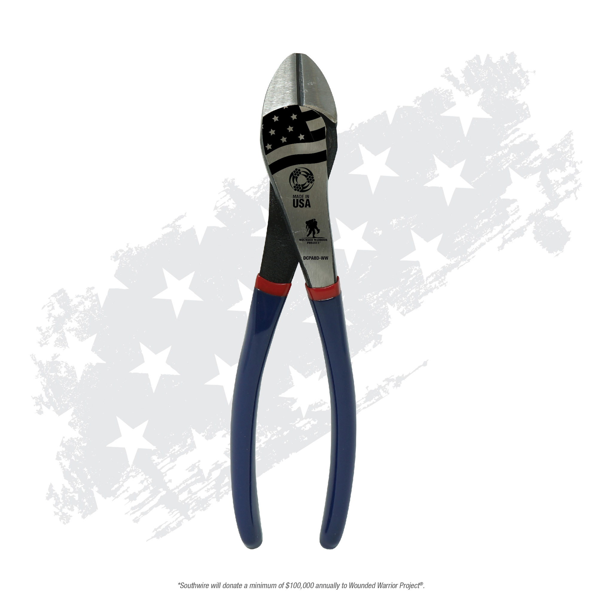 67038340 Angled Head High Leverage Diagonal Cutting Plier With Dip Grip, 8 in OAL