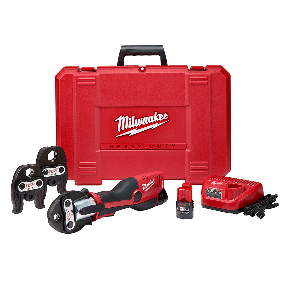 2473-22 M12 Press Tool Kit, 1/2 to 1 in Copper Capacity, 5400 lb, 12 V DC, Li-Ion Battery
