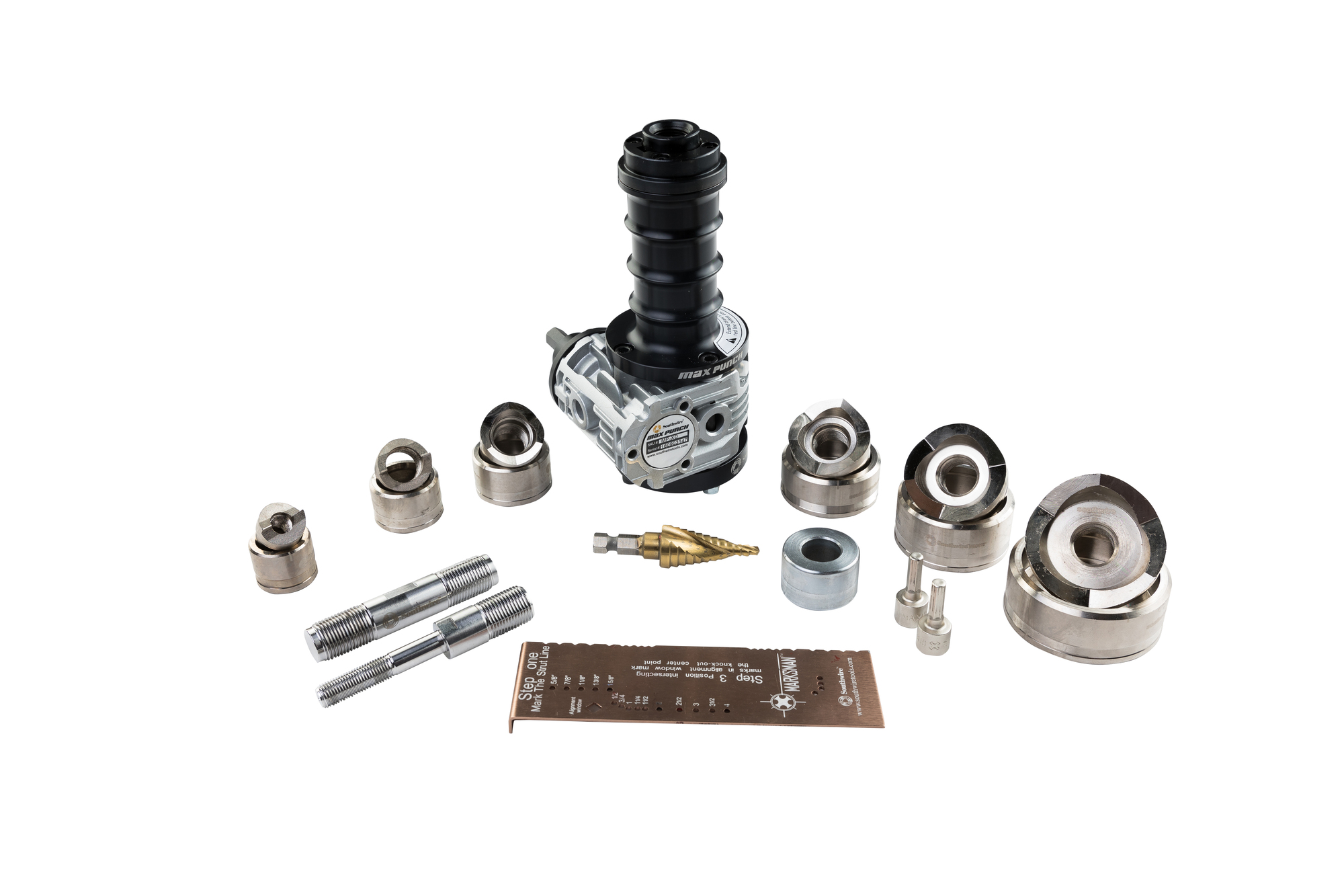 63159901 Max Punch Knock Out Kit With Stainless Steel Rated Dies, Metallic