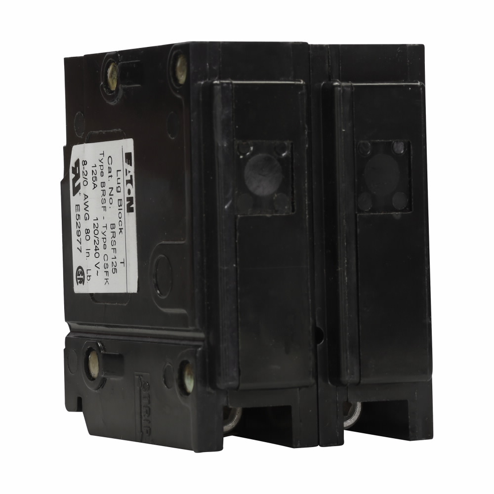 BRSF125 Main/Sub-Feed Lug Block, 2 Poles, 125 A, For Use With Type BR Loadcenter and Circuit Breaker