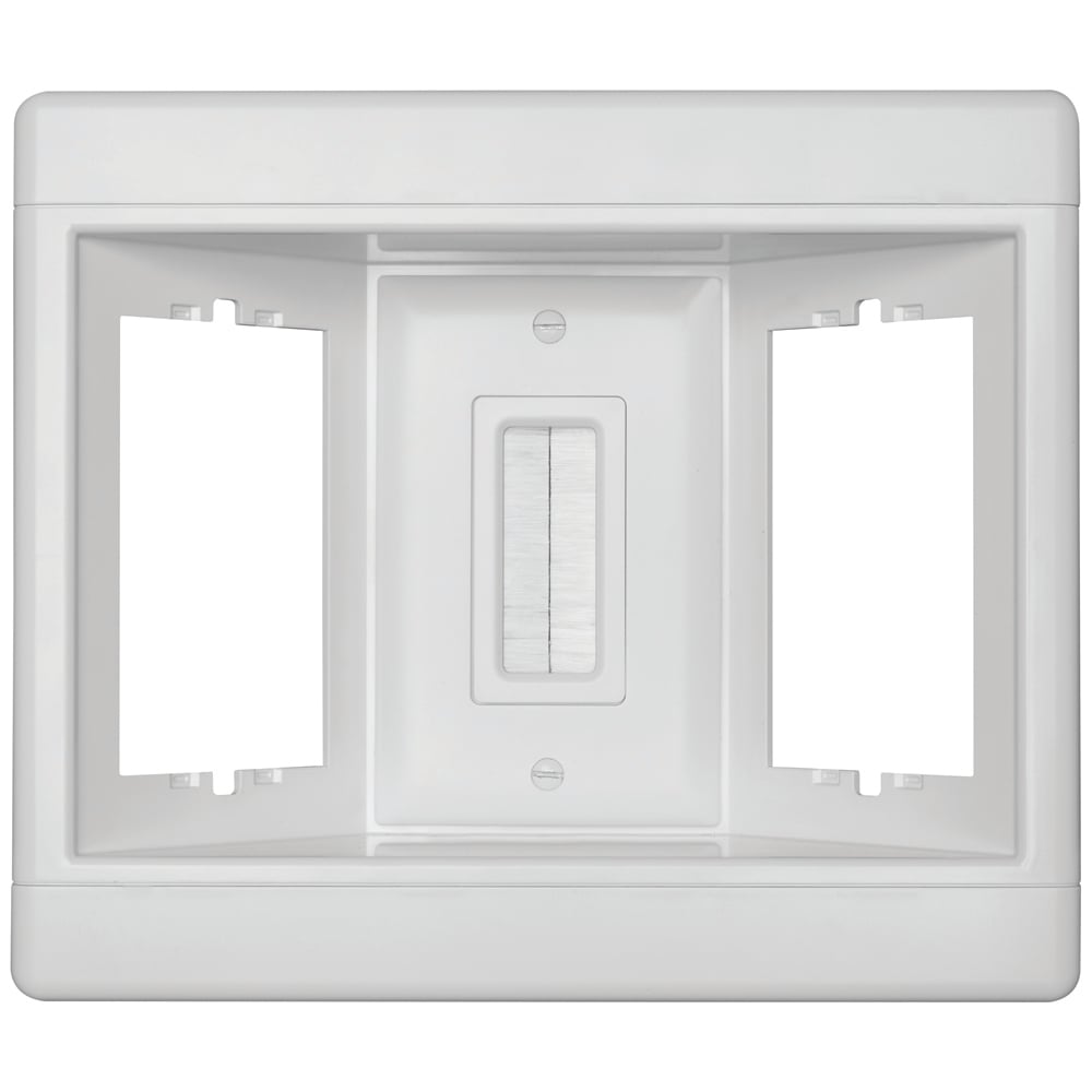 TV3LVKITWCC2 Three Gang Recessed TV Box Low-Voltage Pull-Through Brushes