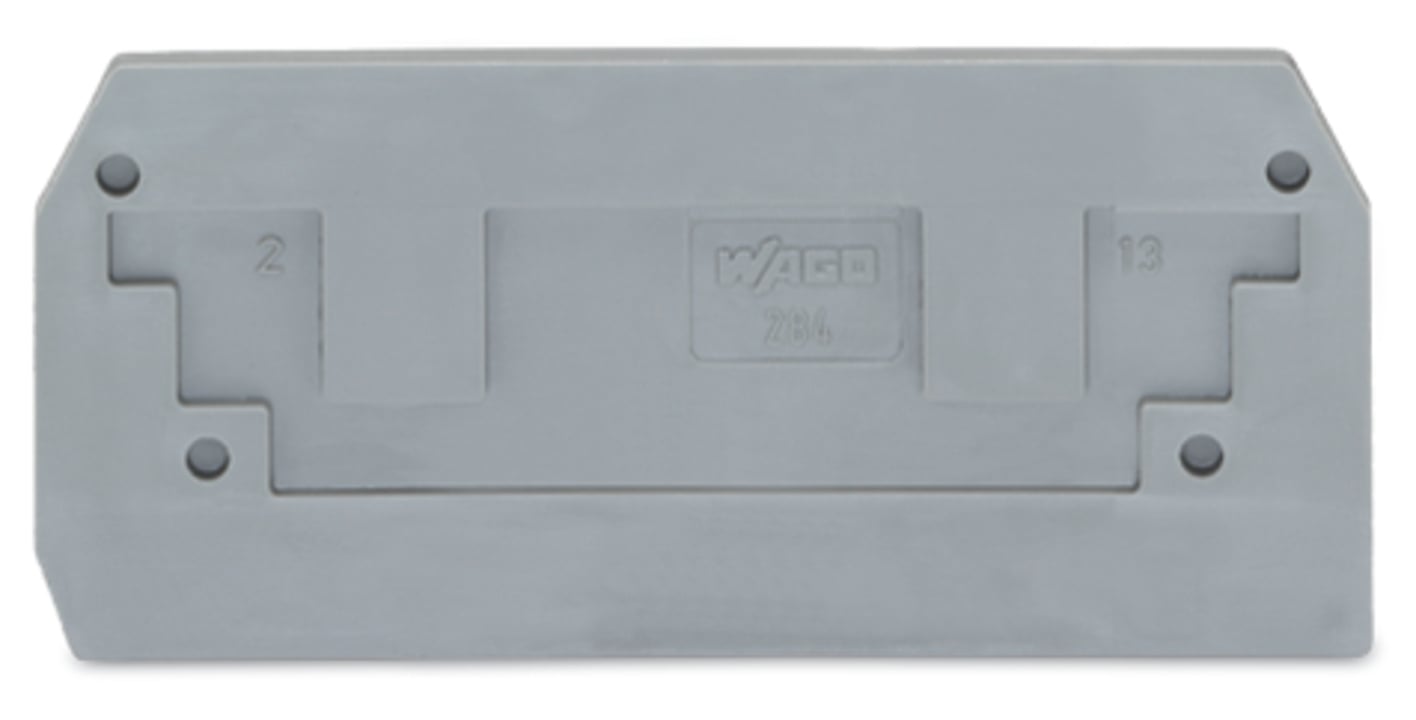 284-325 End and Intermediate Plate, For Use With Rail Mounted, Polyamide, Gray