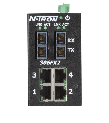 306FX2 Unmanaged Industrial Ethernet Switch, SC 2km