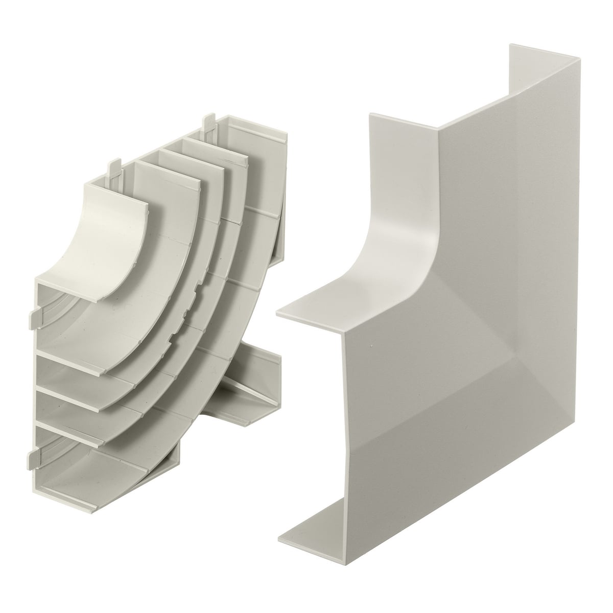 PB3FEBCA Extruded Flat Non-Metallic Standard Raceway Elbow, 1/4 in Bend Radius, 5.57 sq-in, PVC