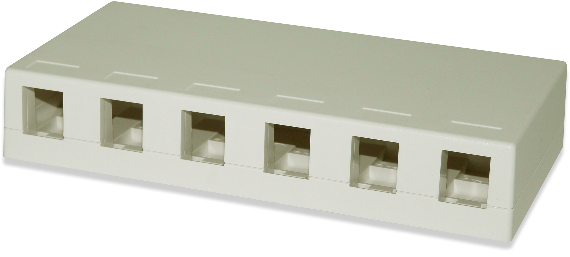6-Port Surface Mount Box Ivory