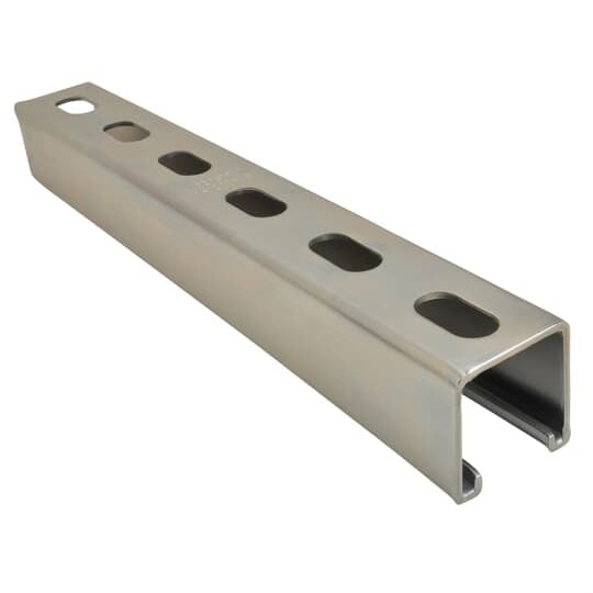 E1200HS-20PG Superstrut E Series Half-Slotted Channel, 20 ft L 1-5/8 in W 2-7/16 in D 12 ga THK, Steel, Pre-Galvanized, Domestic