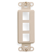 41643-I Decora QuickPort Multimedia Insert, 3 Ports, Fastened Mount, Ivory