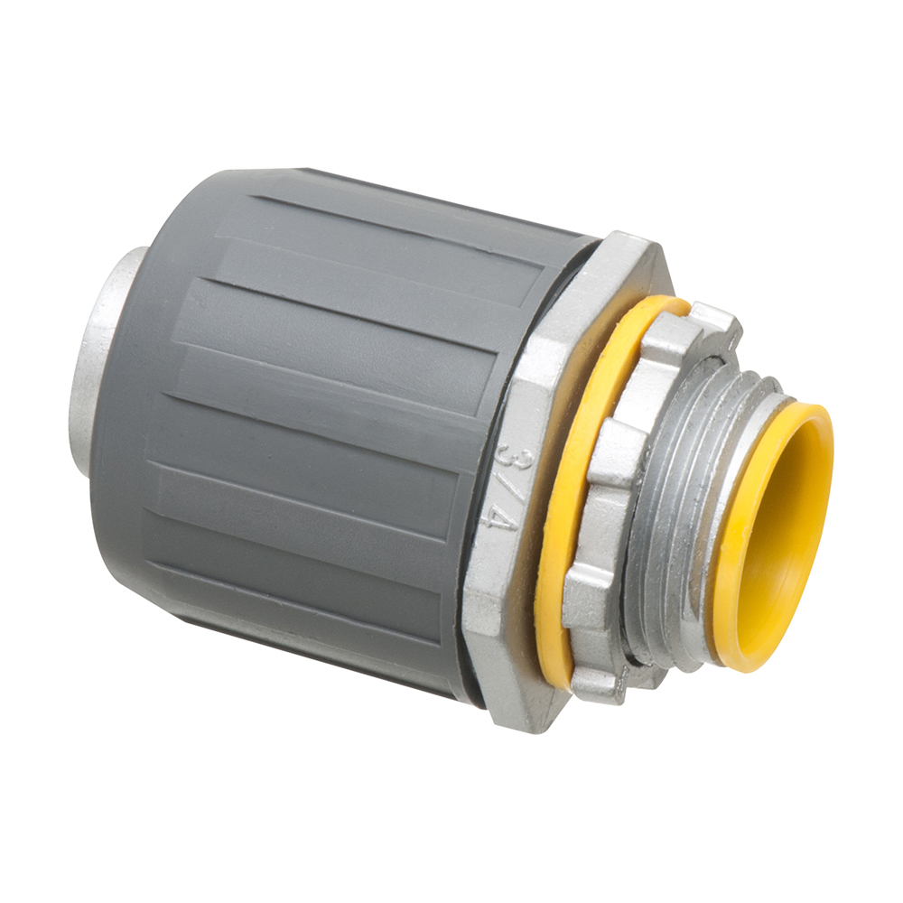 LT7A Snap2IT Push-On Straight Liquid Tight Connector with Insulated Throat, 3/4 in Trade, Zinc