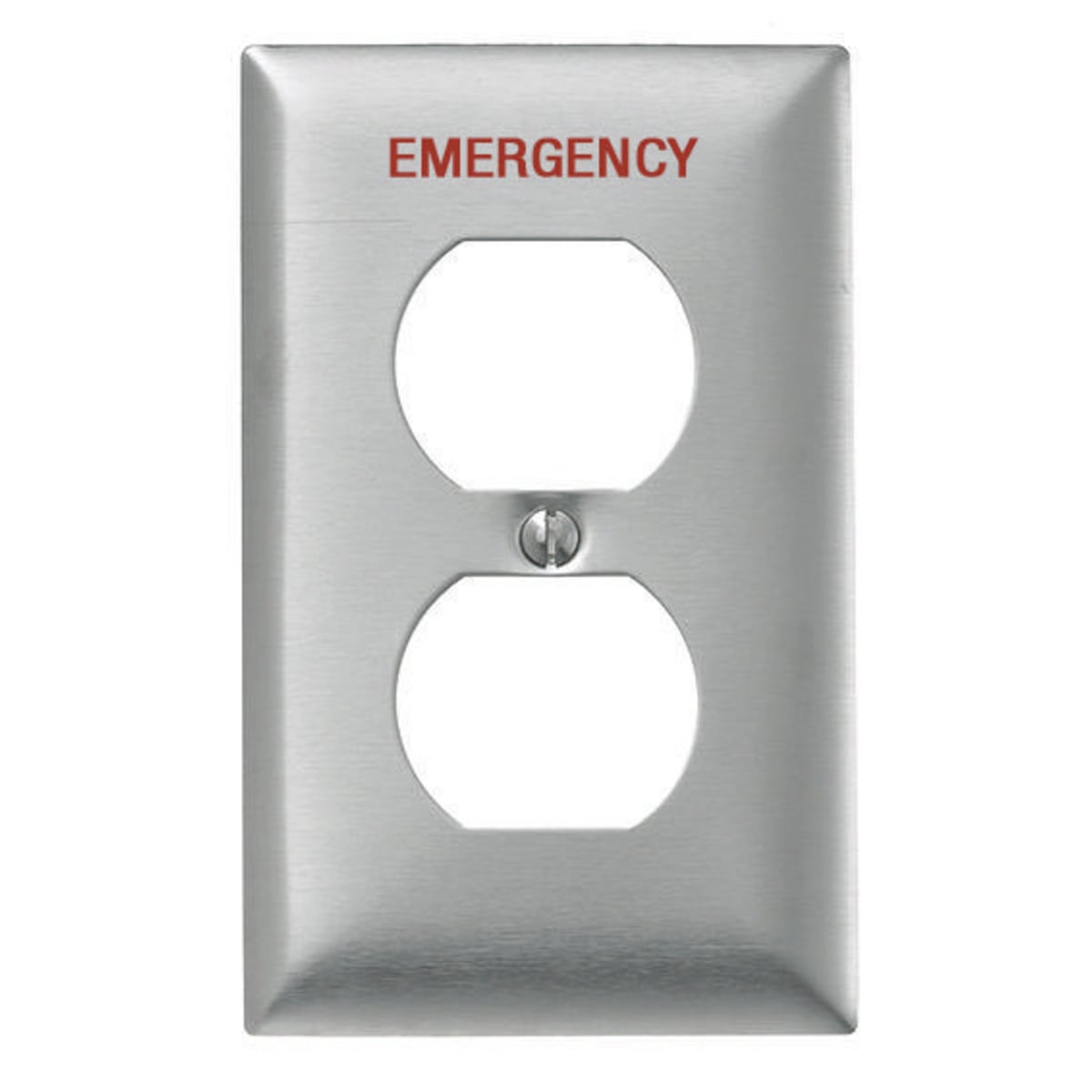 SS8MEV Standard Receptacle Wall Plate, 1 Gangs, 4.5 in W x 2.7 in H, 302/304 Stainless Steel