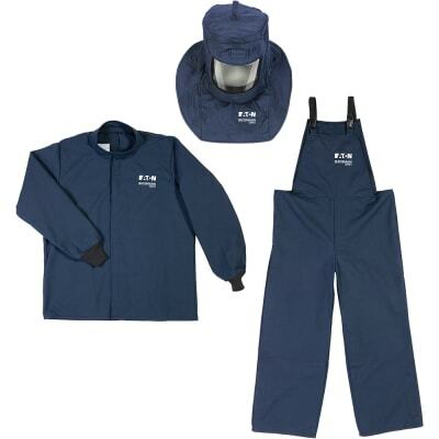 Eaton Bussmann series PPE 40 cal PPE set, small, hood with hard cap coat bib-overall size 2xl