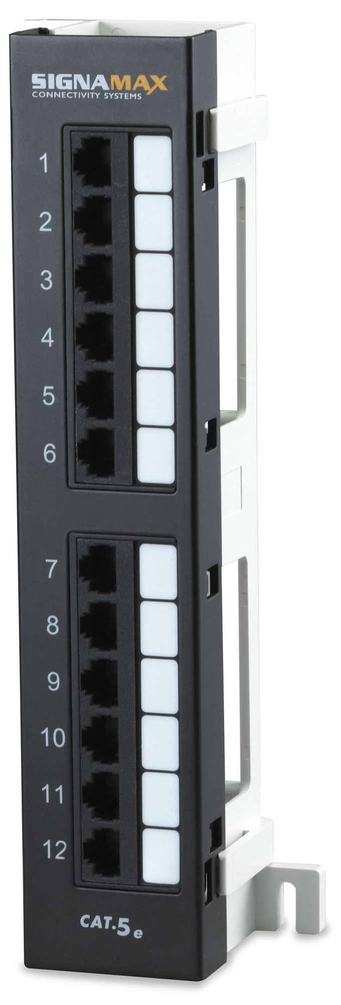 12458M-C5E Mini Unscreened Patch Panel With Bracket, 12 Ports, Cat 5e, Steel