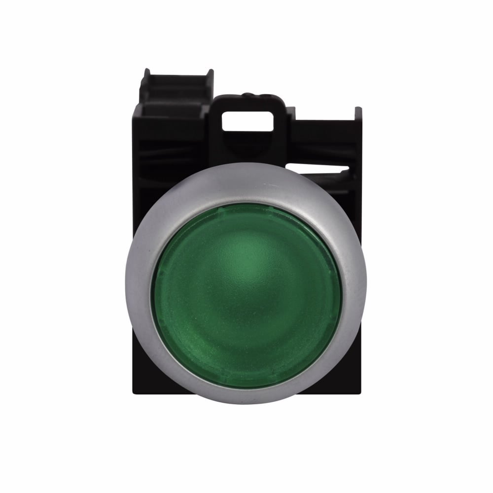 M22-DL-G-K10-G Modular Illuminated Pushbutton, 22.5 mm, 1NO Contact, Green
