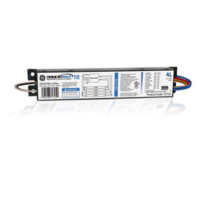 GE432MAXPL/ULTRA P Series High Efficiency Linear Multi-Volt Electronic Fluorescent Ballast, 32 W Lamp, 120 to 277 V AC, Instant, 0.77 Ballast Factor