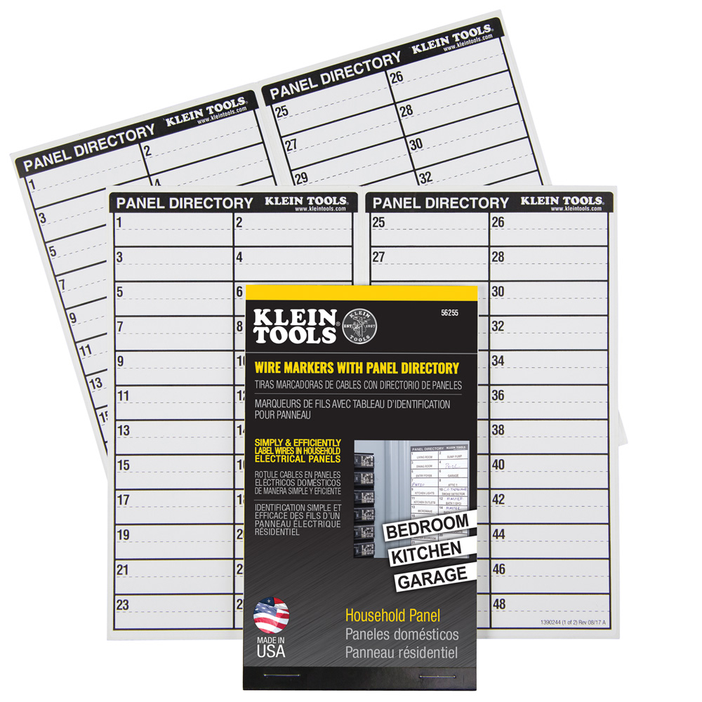 56255 10-Page Wire Marker Book With Panel Directory, 6-3/8 in L x 3-5/8 in W, Black Print on White, Cloth