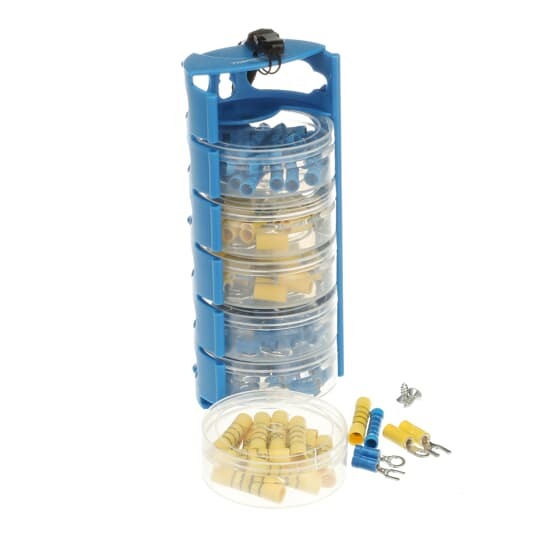 STA-ORG Sta-Kon Terminal and Splice Organizer Kit, 130 Pieces, Vinyl, Blue/Yellow