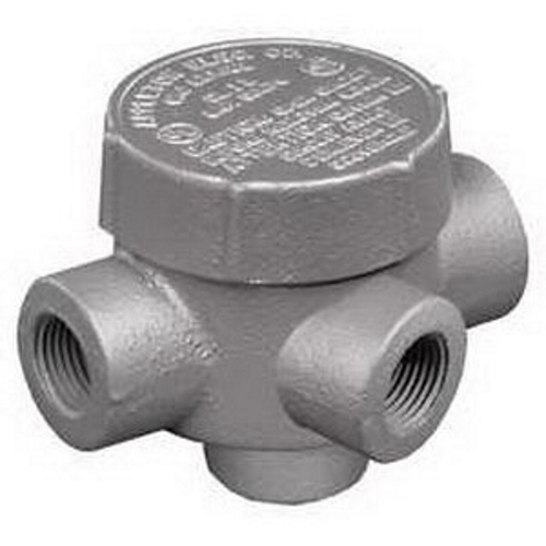 Conduit Outlet Box, Dust-Ignitionproof Explosionproof Raintight, Series: GRJ, 3/4 in, 2.13 in Cover Opening Size, 7.3 cu-in, For Use With: Threaded Metallic Conduit System, Malleable Iron, Triple Coated, 2.88 in H x 2.88 in W x 2.06 in D