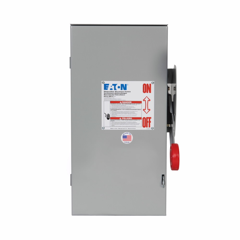 DCG3061URM 3-Circuit Heavy Duty Non-Fusible Solar DC Disconnect Switch, 600 V DC, 30 A, 3 Poles