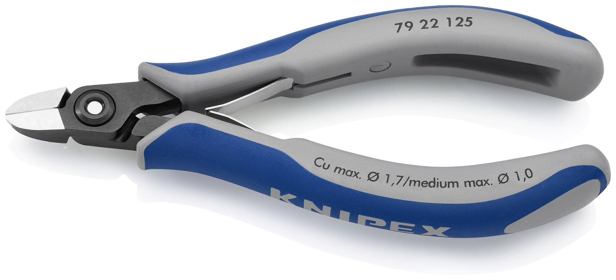 Electronics Diagonal Cutters, 5 in., Multi-Component, Polished, Flush Cut, Oval Head, Up to 3/64 Medium Wire