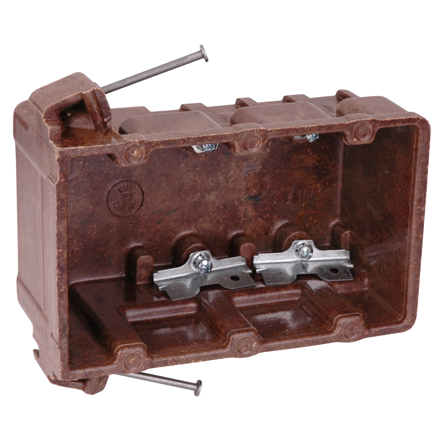 1043-C Carlon New Work Non-Metallic Outlet Box With High Clamp, Phenolic, 42.9 cu-in Capacity, 3 Gangs