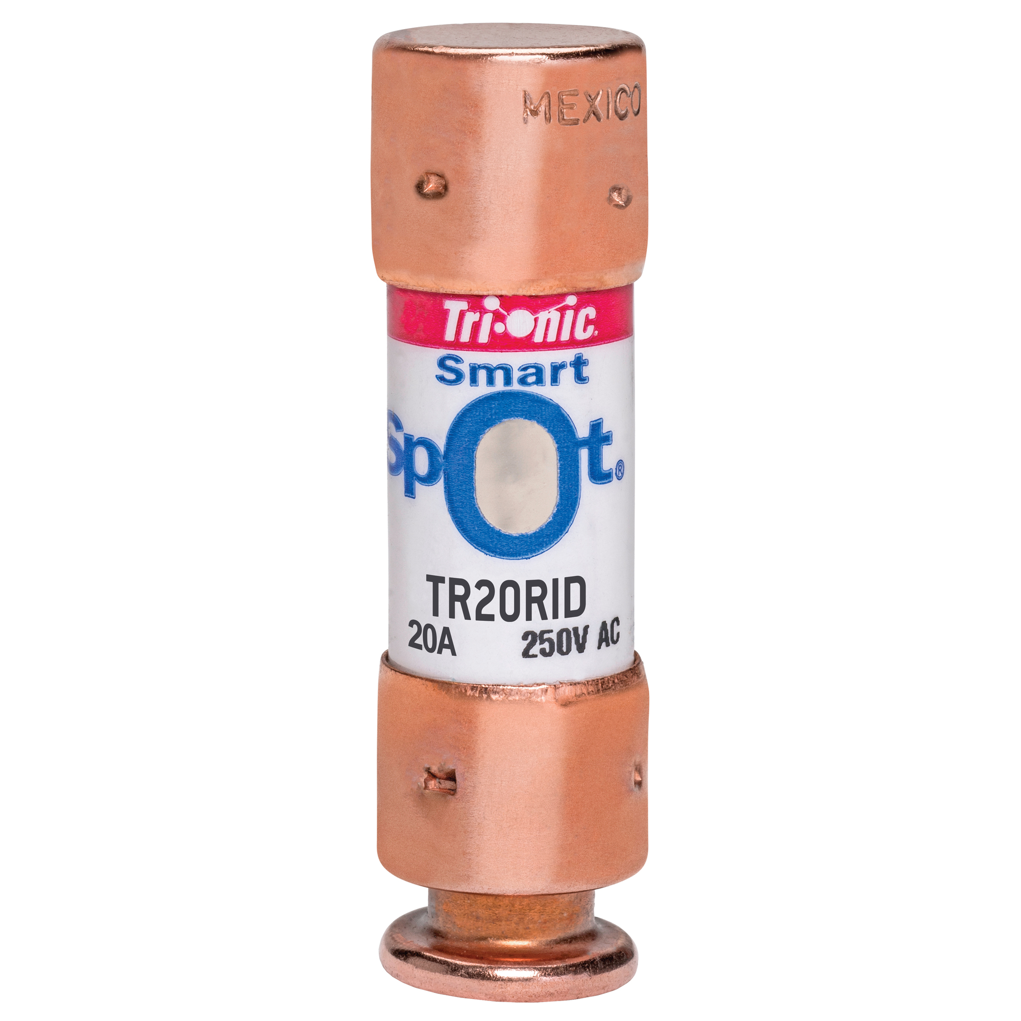 TR20RID Tri-Onic Current Limiting Low Voltage Time Delay Fuse, 20 A, 250 V AC/160 V DC, 200/20 kA Interrupt, RK5 Class, Cylindrical Body