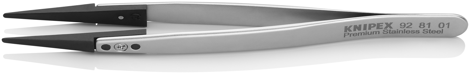 Premium Stainless Steel Gripping Tweezers-Replaceable Tips, 5 1/4 in., 0.40 mm TT, 2.00 mm TW
