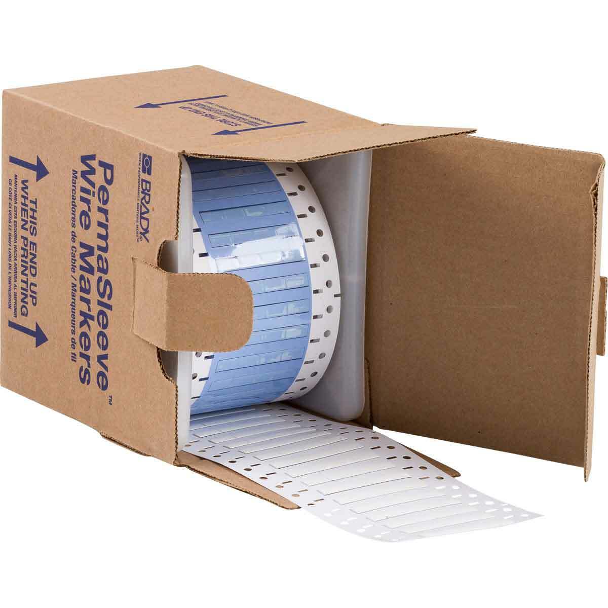 PS-125-2-WT-S-4 PermaSleeve 1-Sided Heat Shrink Wire Marker Sleeve, 22 to 16 AWG Wire, 1/2 in L x 1/2 in W, B-342 Polyolefin
