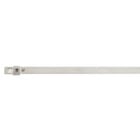Dual-Lock Mini 304 Stainless Steel Cable Tie, Temperature Rating of 538 Celsius (1000 F), Length of 165.1mm (6.5 Inches), Width of 4.5mm (0.177 Inches), Thickness of 0.381mm (0.015 Inches), Tensile Strength Rating of 445 Newtons (100 Pounds)
