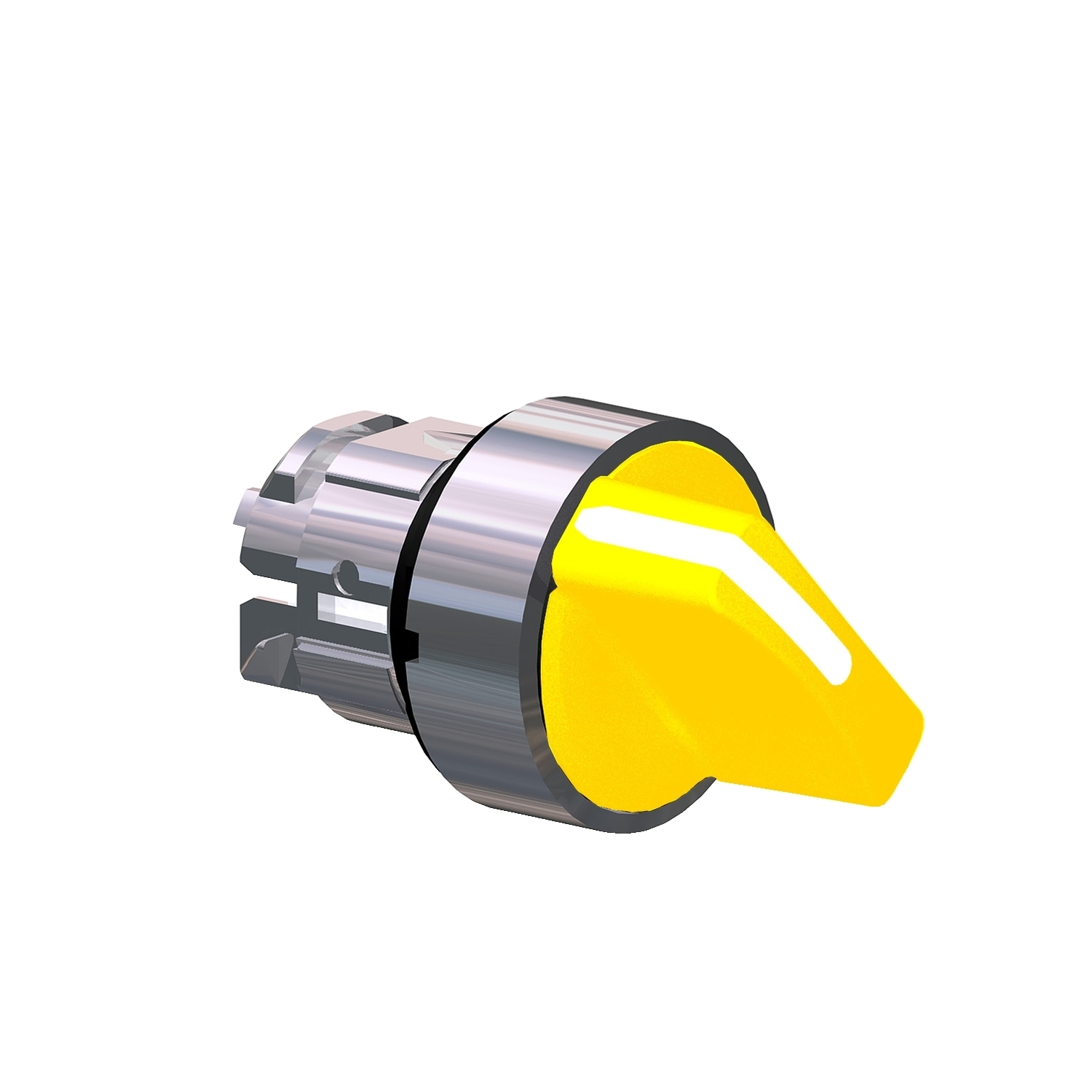 ZB4BD205 Harmony 2-Position 90 deg Non-Illuminated Stay Put Selector Switch Head With Standard Handle, 22 mm, Round Shape, Chromium Plated Metal, Yellow
