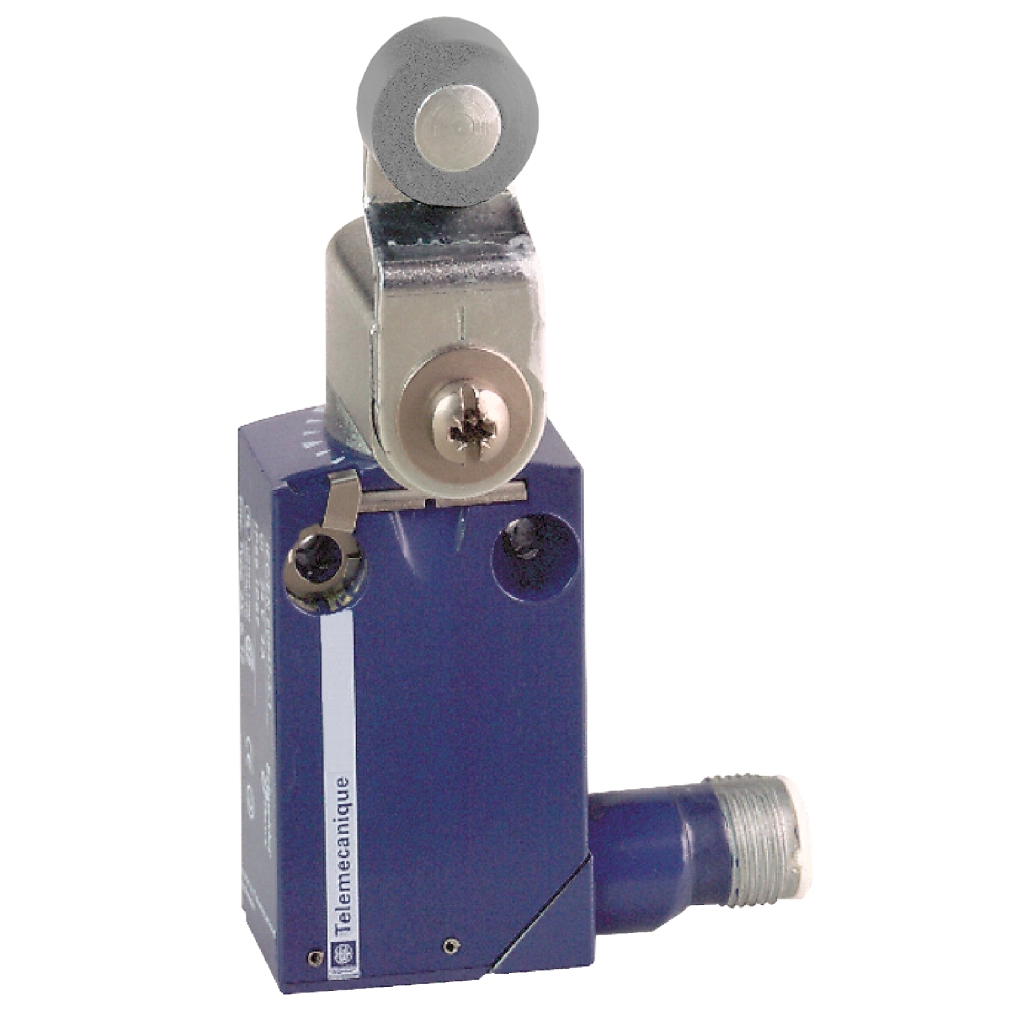 XCMD2116C12 OsiSense Standard Format Miniature Limit Switch, 240/250 V AC/V DC, 4 A, Spring Return Roller Lever Arm Actuator, 1NO-1NC Contact, 2 Poles