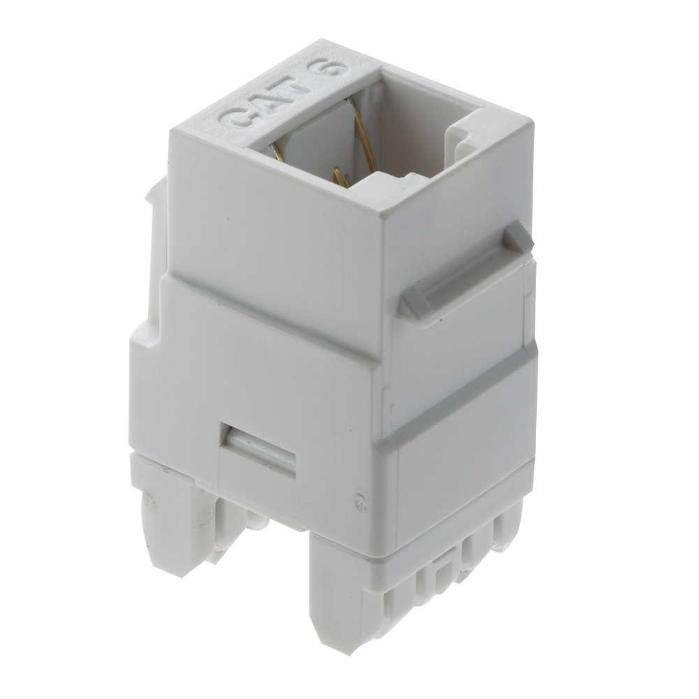 WP3460WH Vertical Orientation Keystone Connector, Cat 6 Module, Surface Mount, 1 Port, Plastic, White